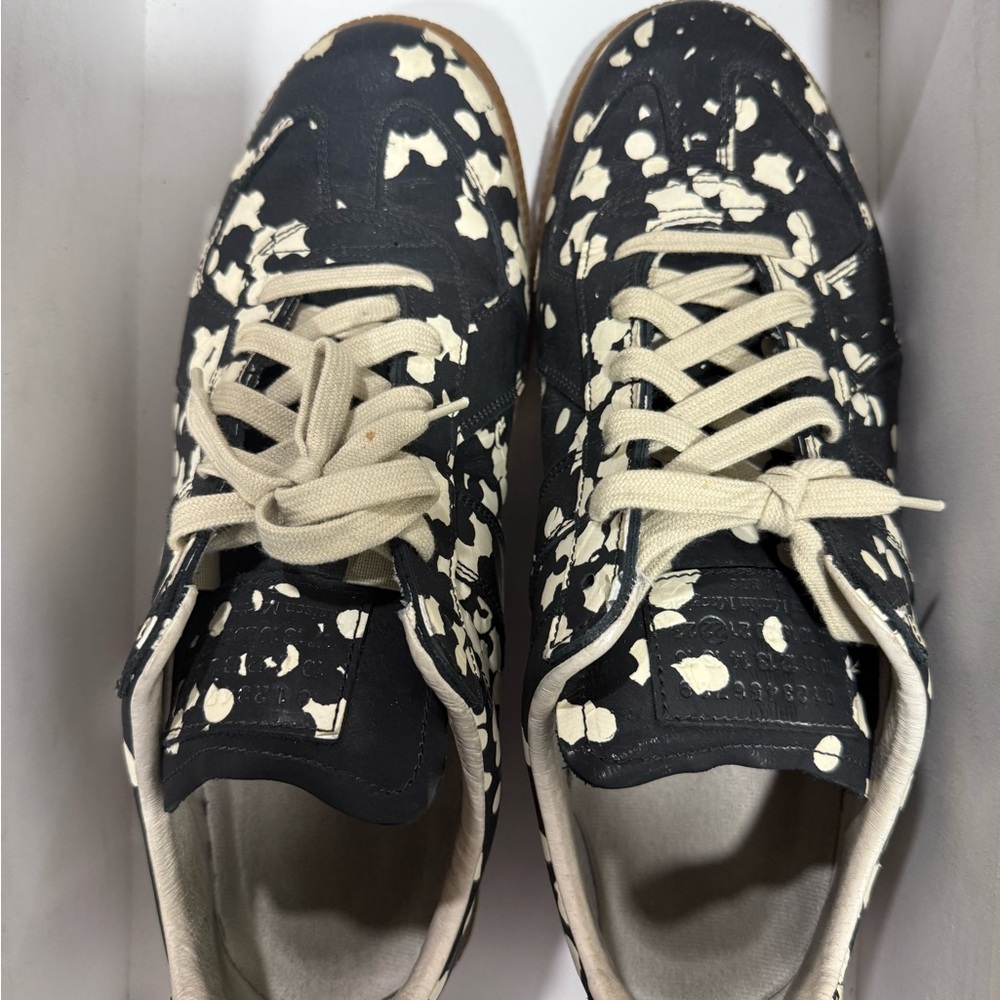 Black and White Splatter Sneakers